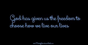 Freedom - - God gives us Free Will - devotional
