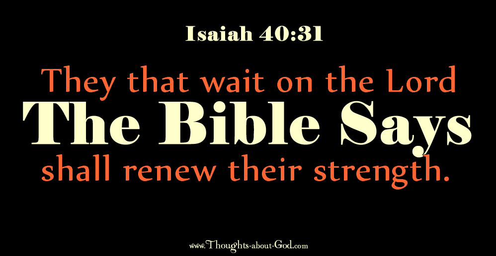 Isaiah 40:31 They that wait on the Lord will renew their strength.