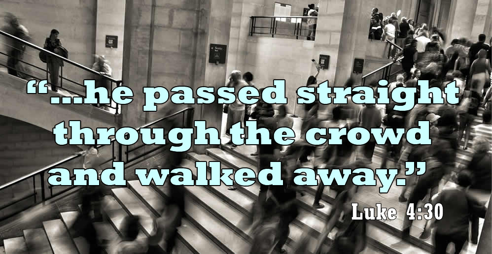 crowd, city, Luke 4:30