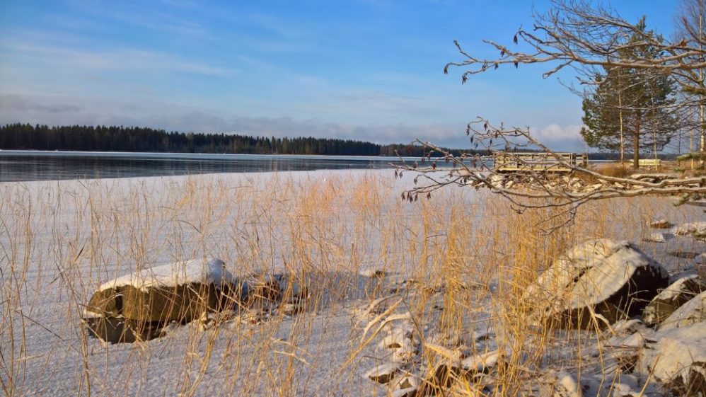 winter beach scene