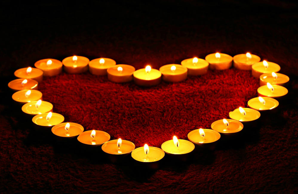 brevity of Life. Candles heart