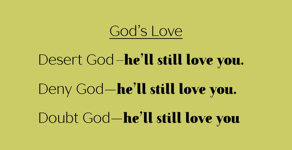God will always love you graphic.