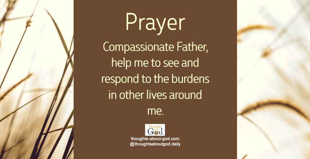 Prayer for burdens over wheat background.