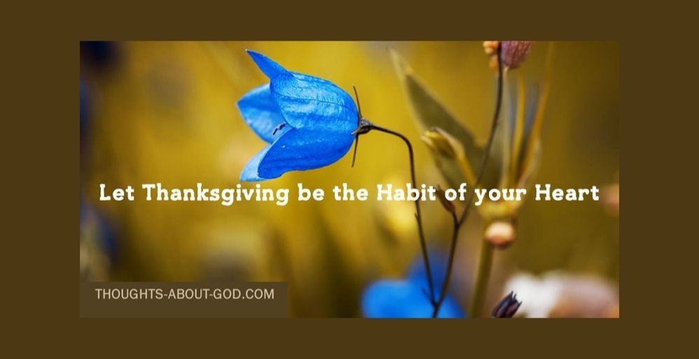 Let Thanksgiving be the Habit of your Life